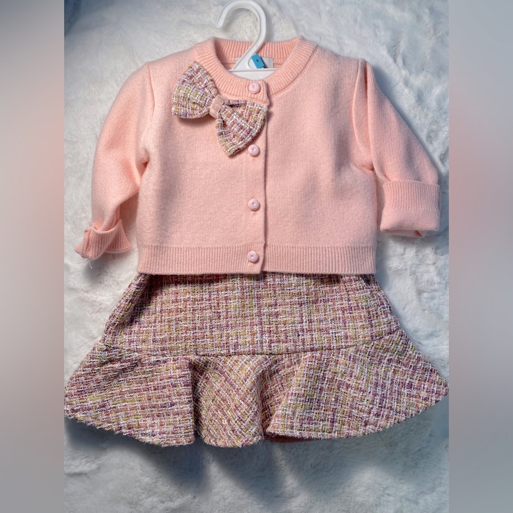 Baby girl tweed dress with matching cardigan.  Gorgeous!